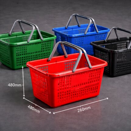 plastic shopping baskets